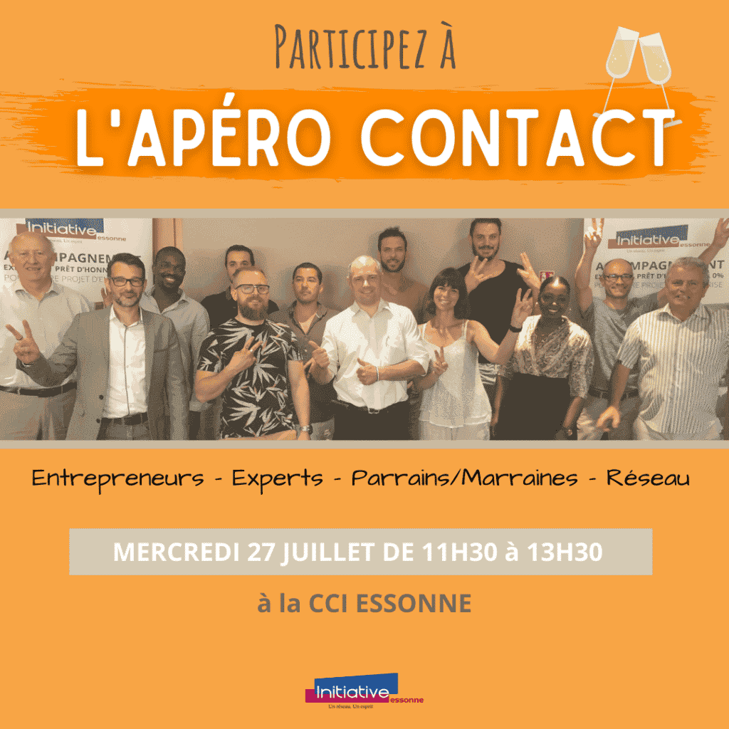 Apéro Contact : Mercredi 27 juillet de 11h30 à 13h30 à la CCI Essonne