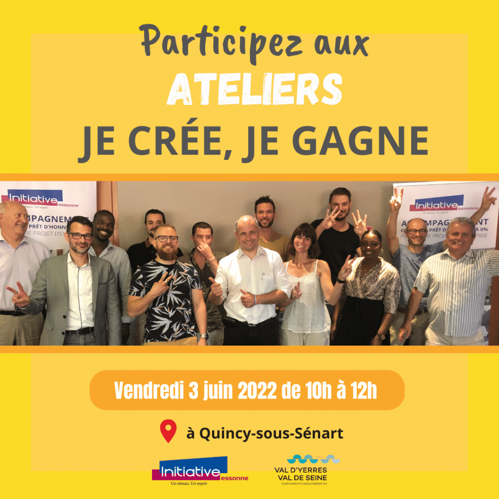 Atelier Je crée, Je gagne : Mardi 3 juin 2022 de 10 à 12h à Quincy-sous-Sénart