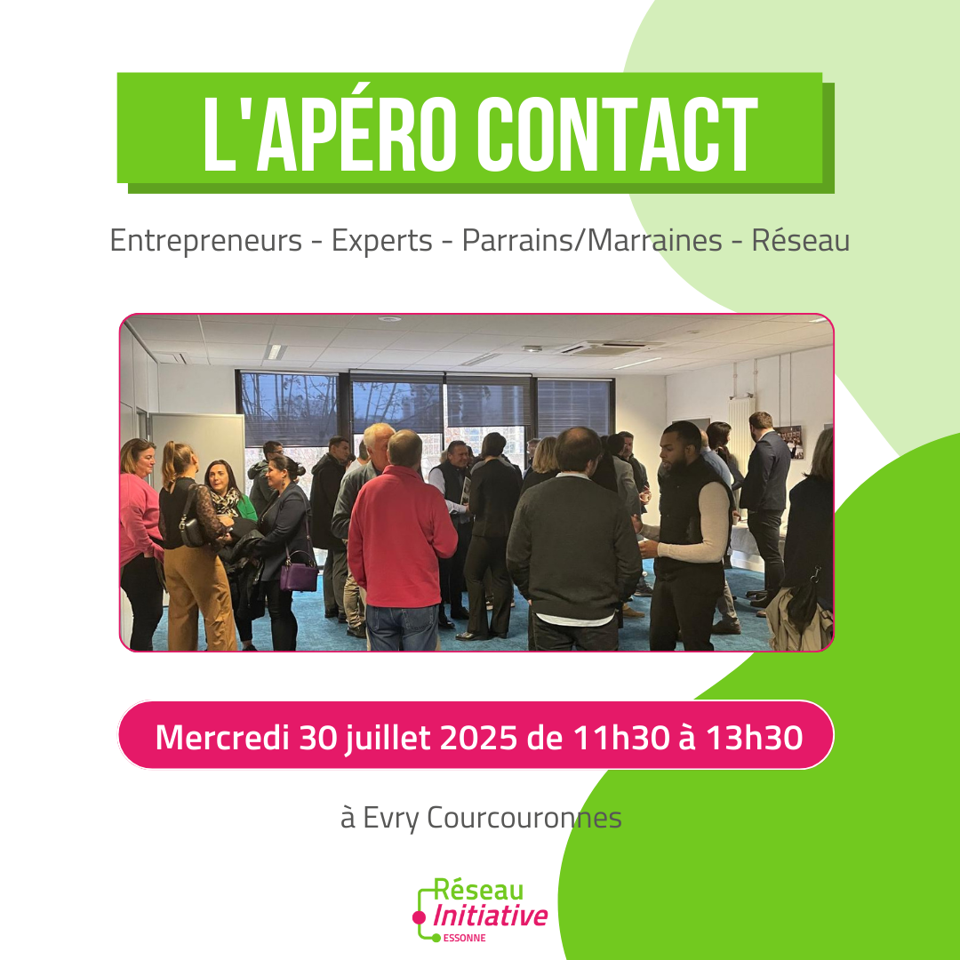 visuel apero contact- évènement pour réseauter - Initiative Essonne